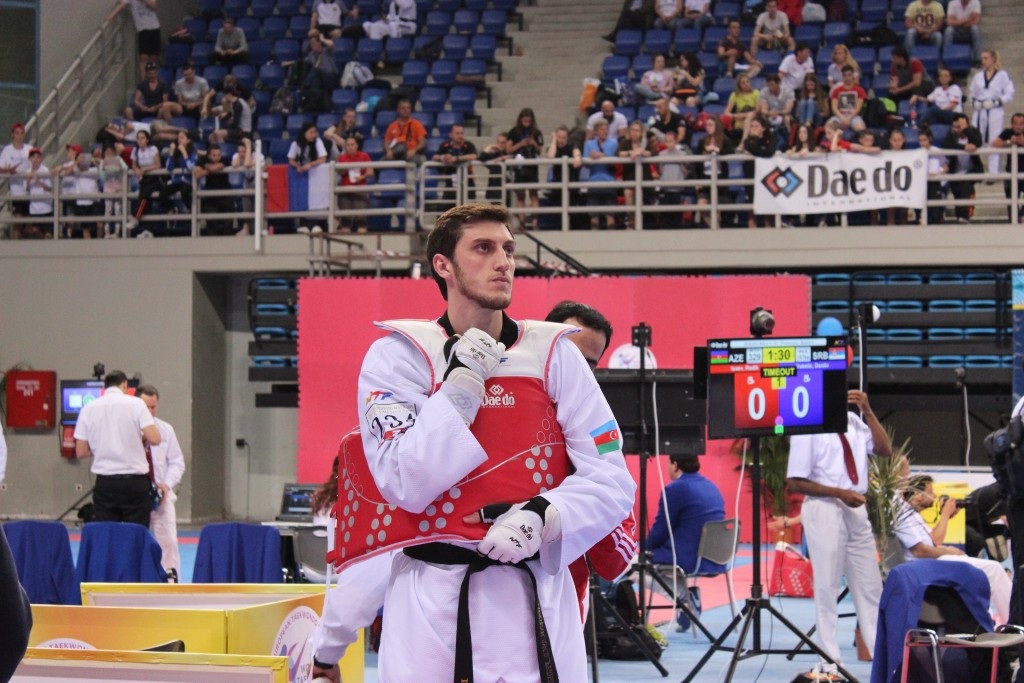 Olympic champion Radik Isaev of Azerbaijan was beaten in the final of the over-87kg event by Russia's Rafail Aiukaev ©WTF