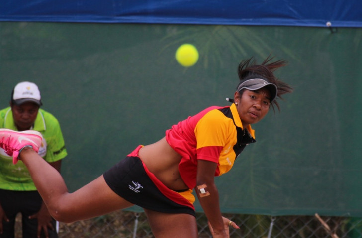 Papua New Guinea's Abigail Tere-Apisah won gold in the mixed doubles alongside compatriot Mark Gibbons