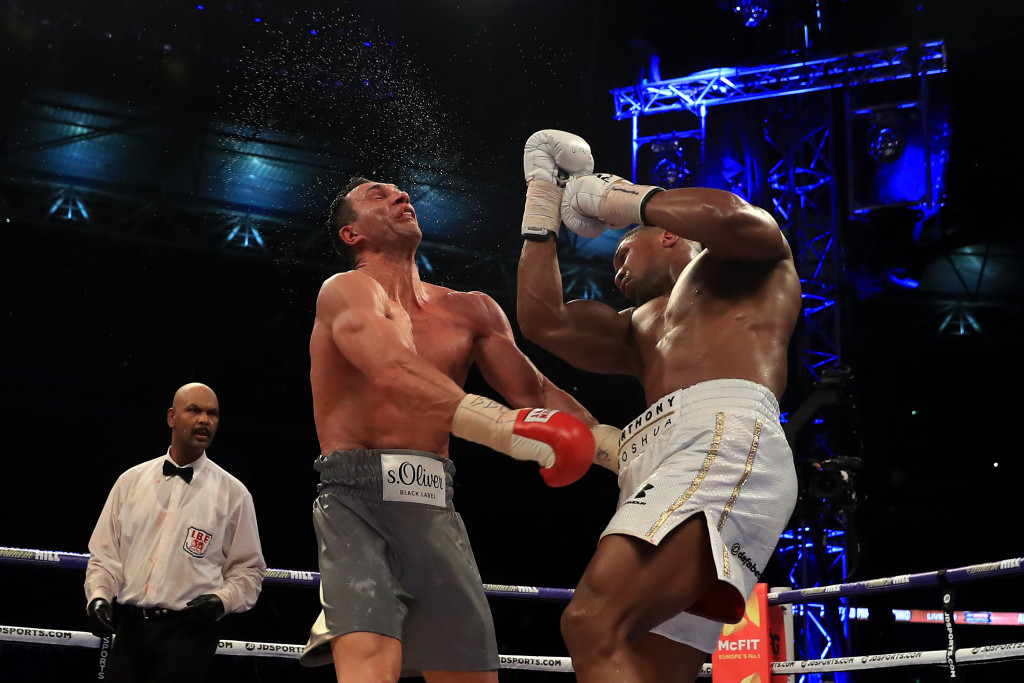 The uppercut from Anthony Joshua in the 11th round which set up his victory over Wladimir Klitschko ©Getty Images