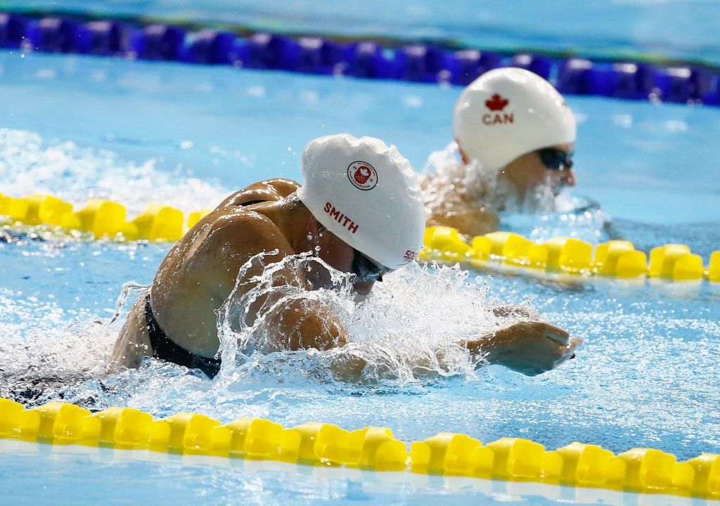 Kierra Smith led home a Canadian one-two in the women's 200m breaststroke final ©Getty Images