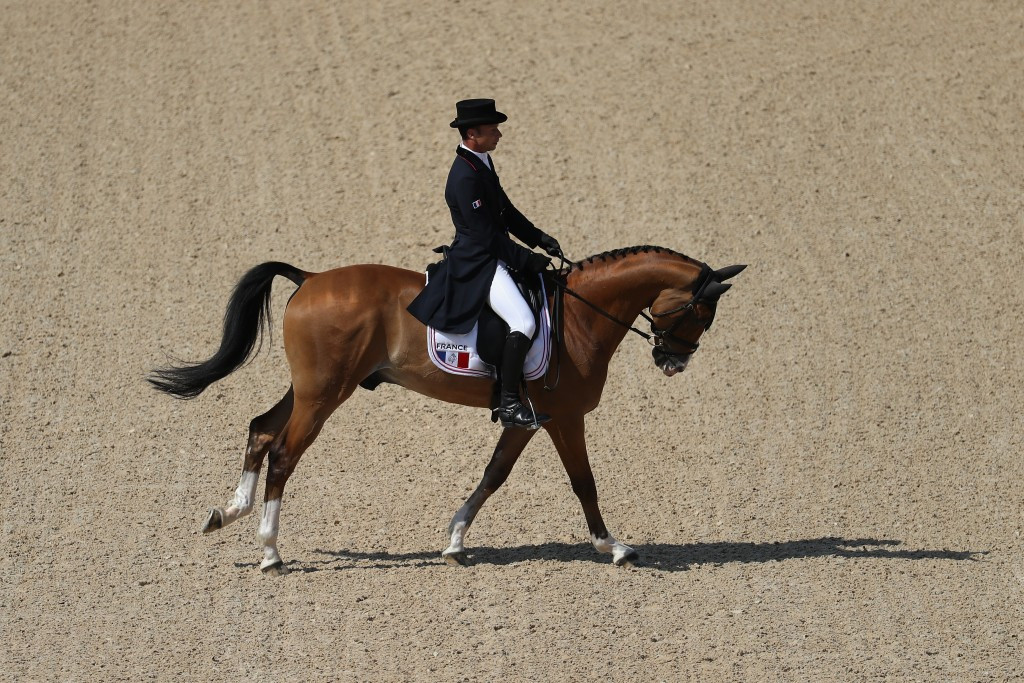 France’s Thibaut Vallette leads the Badminton Horse Trials after the first dressage test ©Getty Images
