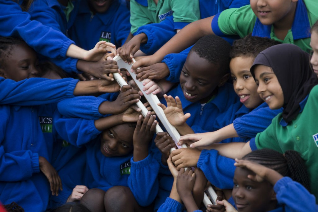 A school outreach programme was one of the highlights of the Baton's stay in Namibia ©Gold Coast 2018