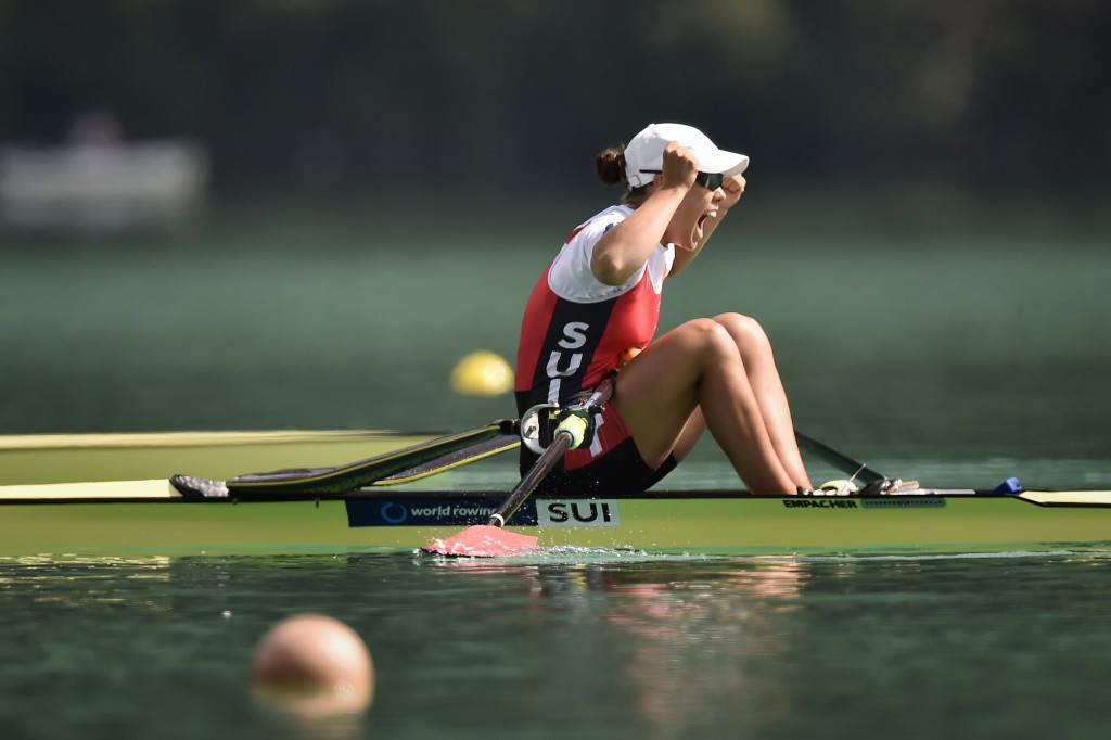 Switzerland's Jeannine Gmelin reached the final of the women's singles sculls event ©Getty Images