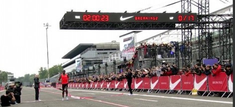 Eliud Kipchoge narrowly misses becoming the first runner to break two hours for the marathon ©Twitter