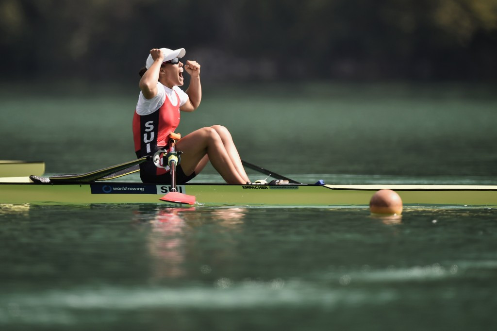 Jeannine Gmelin won the women's single sculls title ©Getty Images