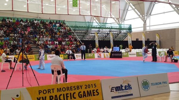 Women's taekwondo competition got under way with Australia claiming four gold medals at the Taurama Aquatic and Indoor Centre ©AOC