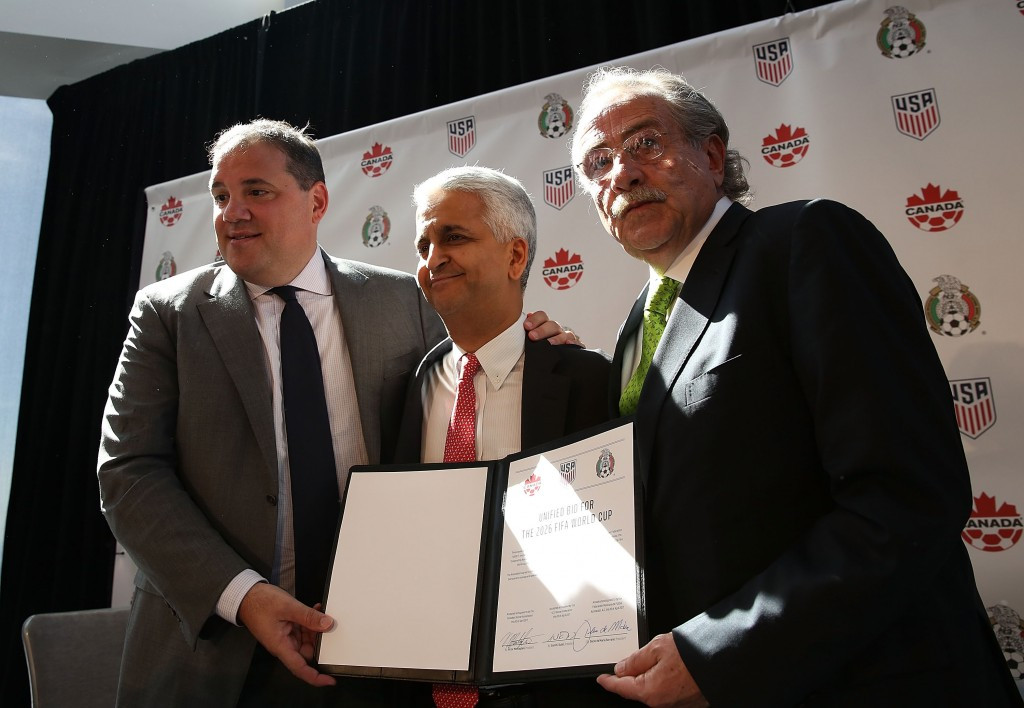 The United States, Canada and Mexico being awarded the 2026 World Cup without a bidding process is set to move a step closer this week ©Getty Images