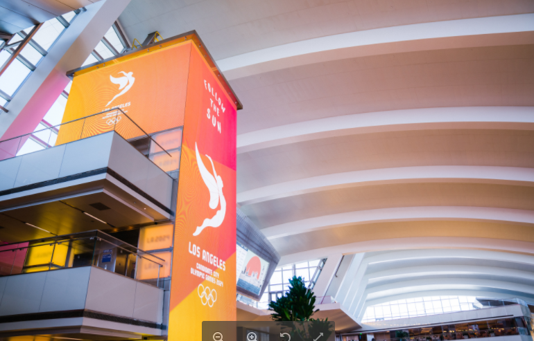 Posters were also displayed at the international terminal of the LAX Airport ©LA 2024/Flickr