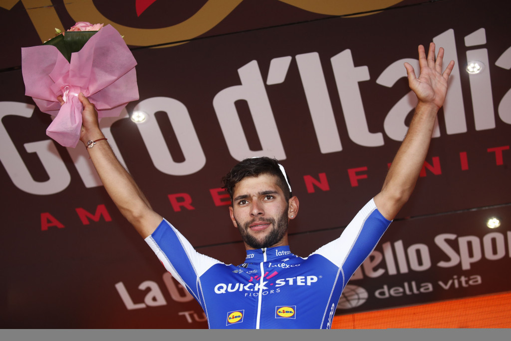 Gaviria wins stage five of Giro d'Italia after Pibernik celebrates prematurely 
