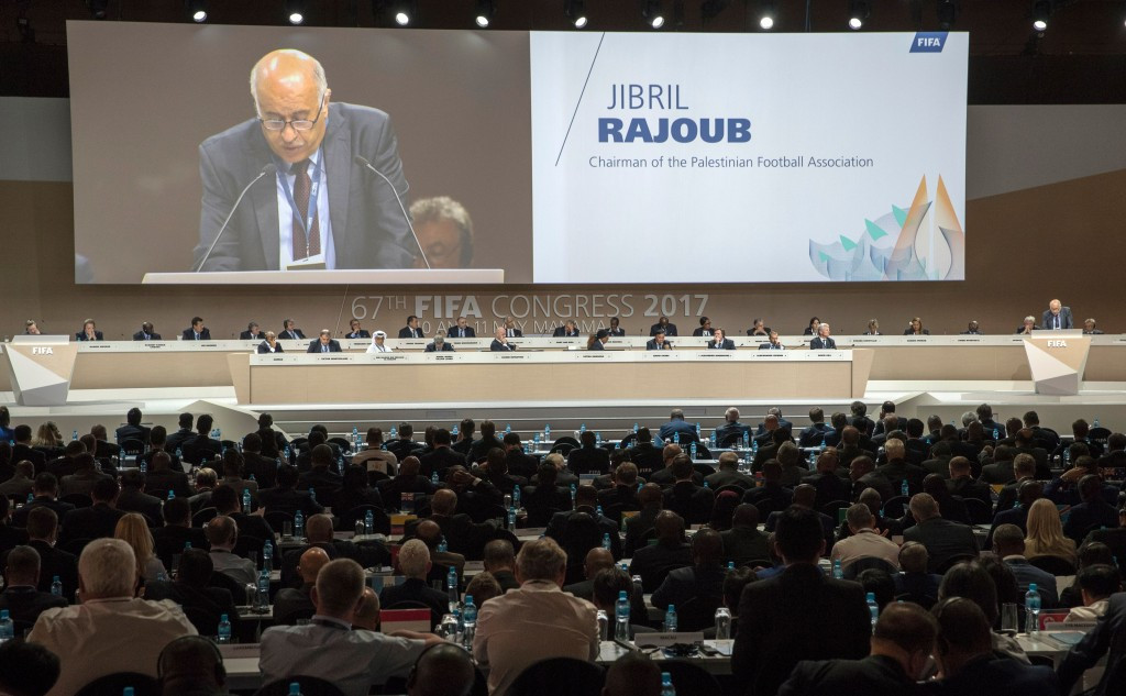 Palestine Football Association President Jibril Rajoub delivered an emotional address to the FIFA Congress ©Getty Images