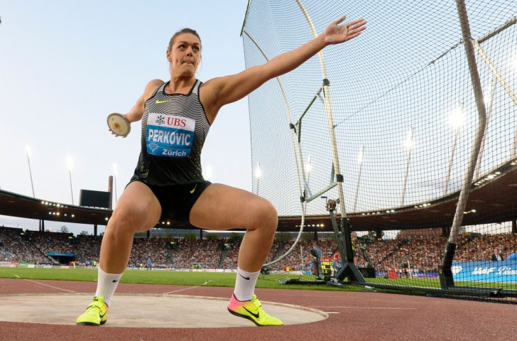 Croatia's double Olympic champion Sandra Perkovic is targeting her meeting record of 70.88m in a new style of discus competition alternating male and female throws in Shanghai tomorrow ©Getty Images