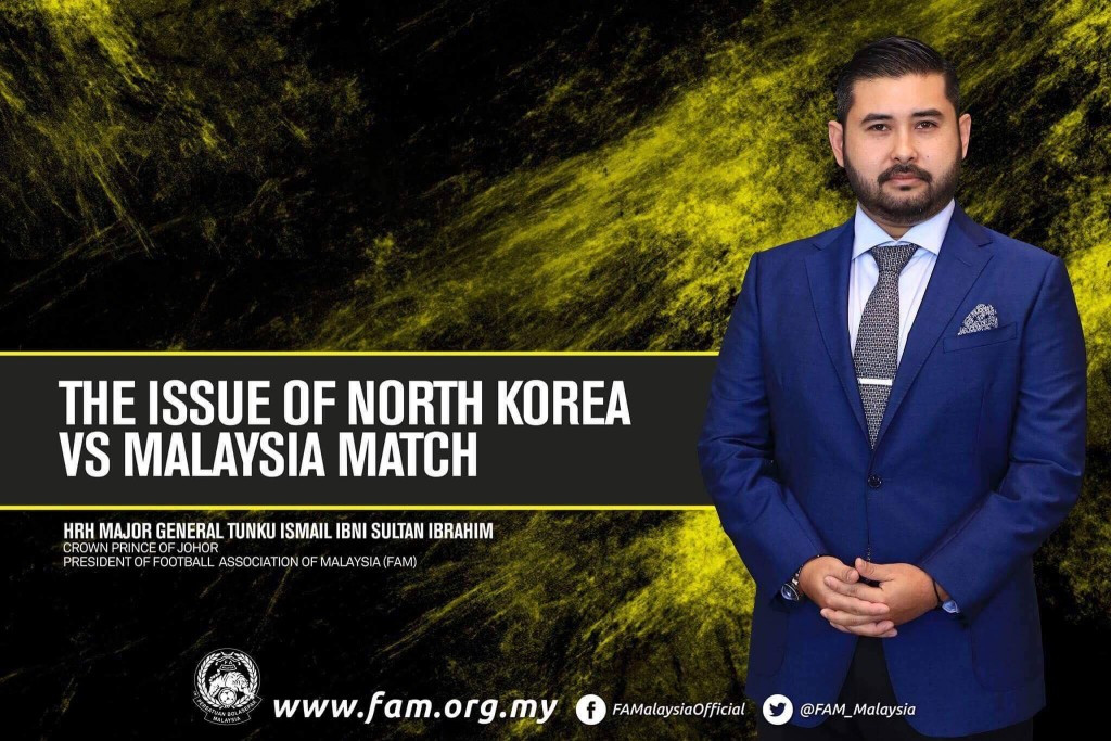 Football Association of Malaysia President Tunku Ismail Sultan Ibrahim has expressed his concern over the match taking place in North Korea ©Facebook/FAMalaysiaOfficial