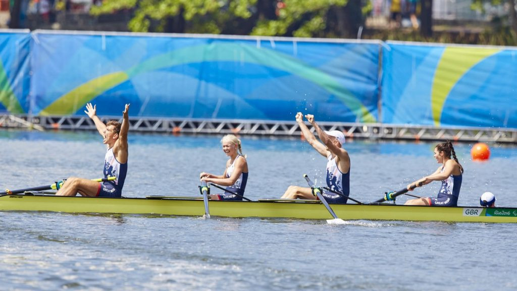 Three of the mixed cox four who won gold at Rio 2016 for Britain are set to compete ©British Rowing