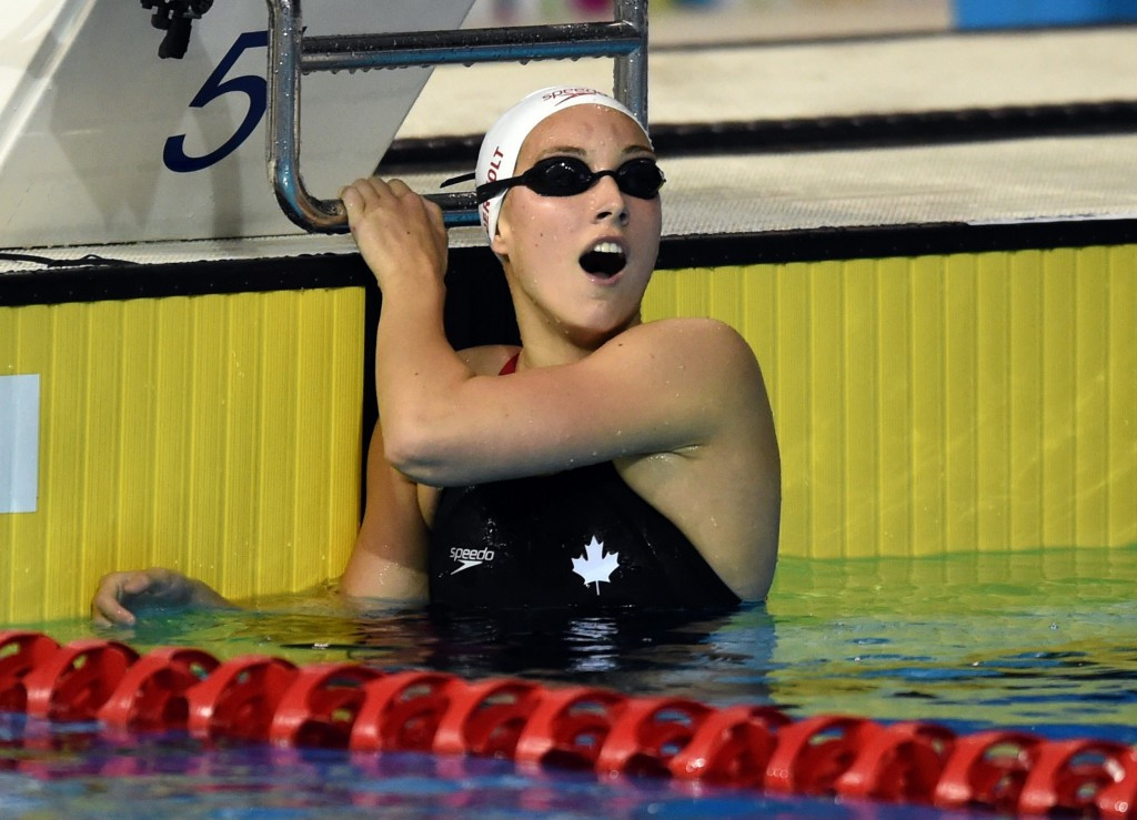 Home favourite Emily Overholt was disqualified shortly after winning 400m individual medley gold ©AFP/Getty Images