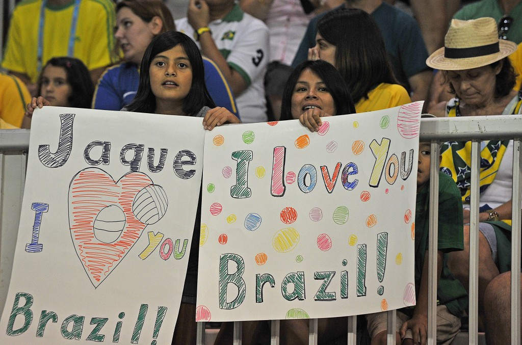 The Brazilian team were well supported in the stands ©AFP/Getty Images