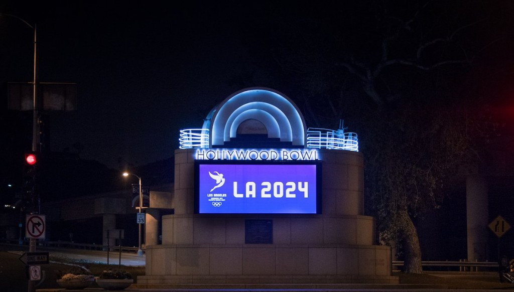 Los Angeles 2024 branding at the Hollywood Bowl ©LA2024/Twitter