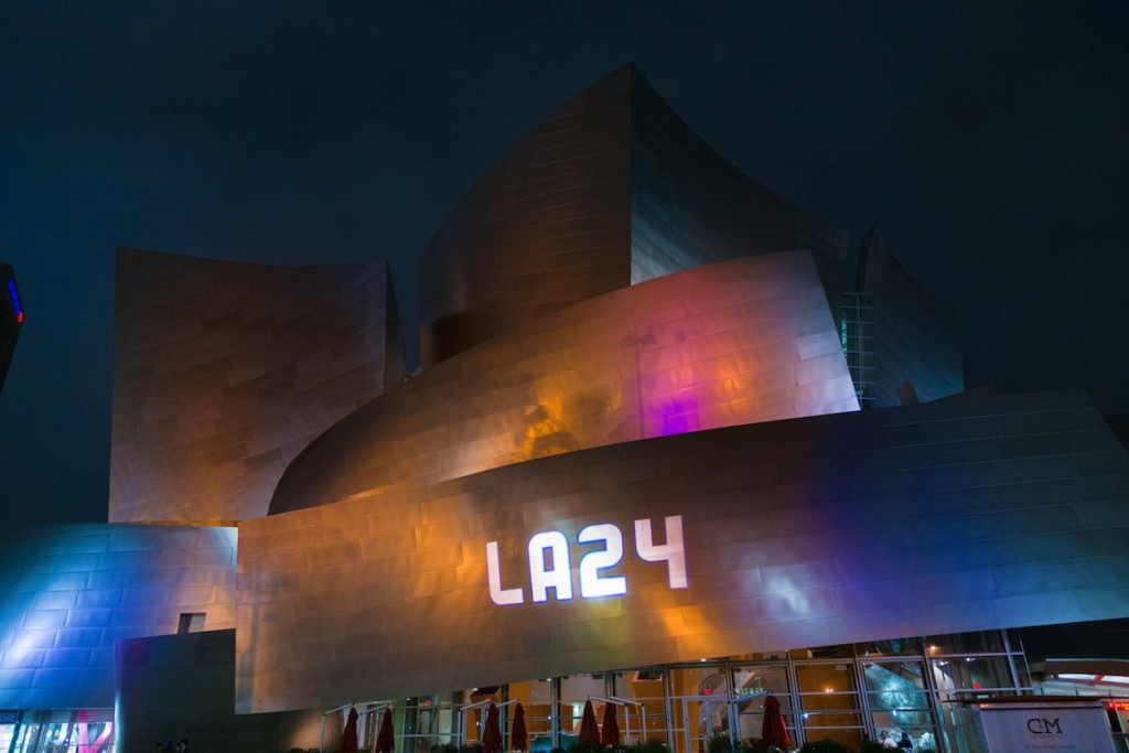 Los Angeles 2024 branding was also shown at the Walt Disney Concert Hall ©LA 2024/Twitter