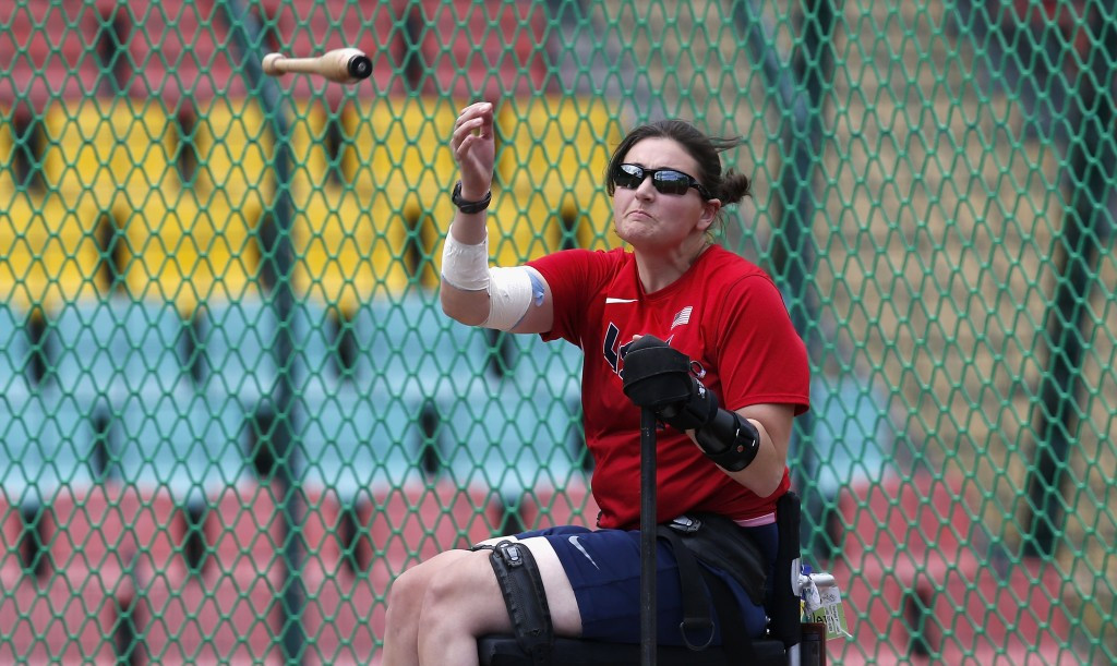 Rachael Morrison's throw of 23.17m has given her back the women's club throw F51 world record ©Getty Images