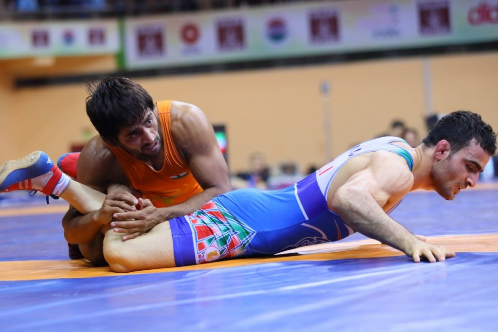 Bajrang triumphs in front of home crowd at Asian Wrestling Championships