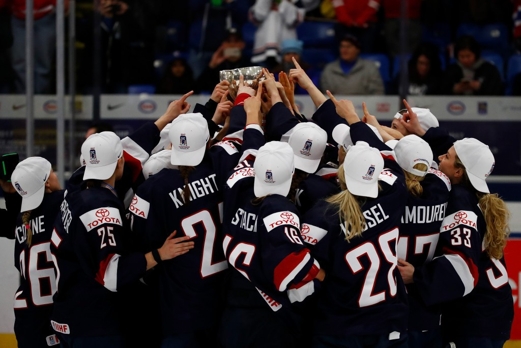 The women's ice hockey team have won the team prize for April ©Getty Images