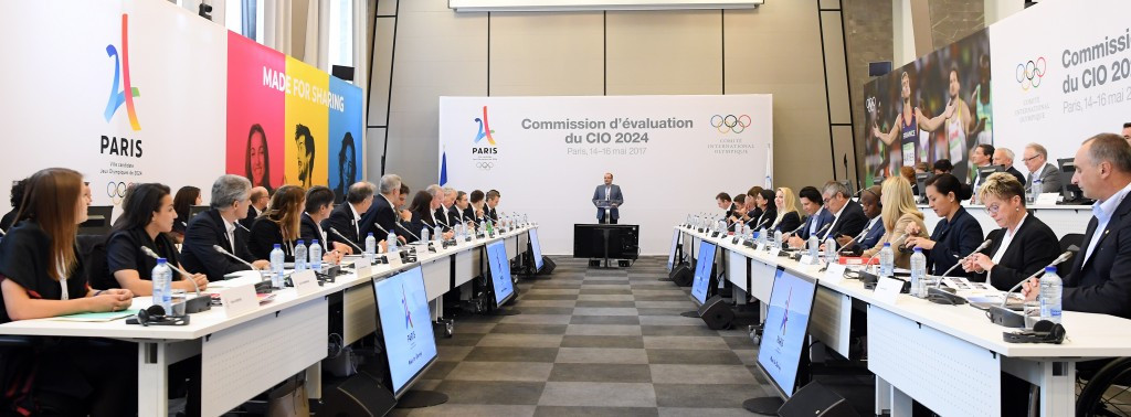 Patrick Baumann speaks at the opening session of the Evaluation Commission meeting ©Paris 2024