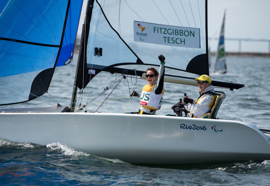 Liesl Tesch partnered Daniel Fitzgibbon to mixed two-person sailing SKUD18 gold at the Rio 2016 Paralympic Games ©Getty Images