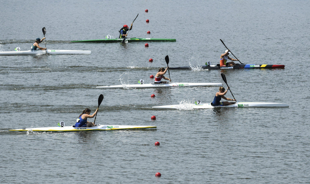 Helene Ripa, second from bottom, finished fifth in the women's KL3 competition at Rio 2016 ©Getty Images