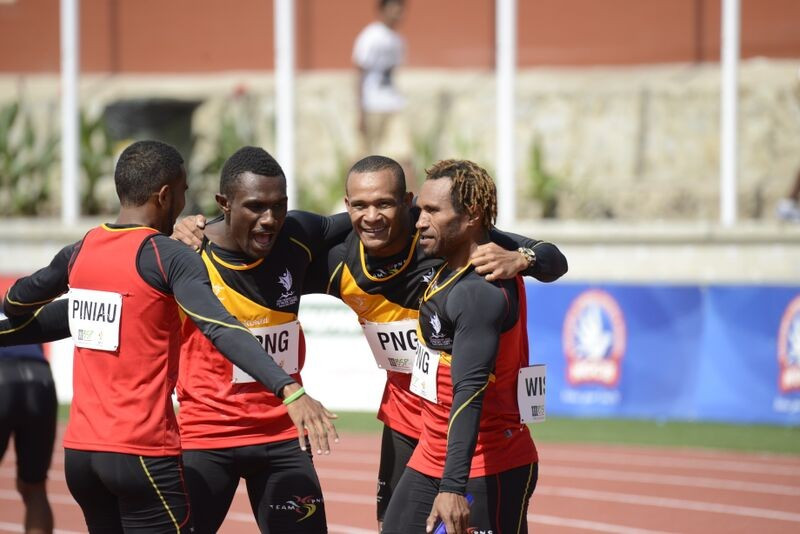 Papua New Guinea's men's 4x100m relay delighted the home crowd by beating Fiji to gold