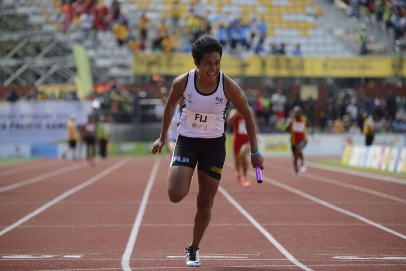 Fiji secured the last track gold at Port Moresby 2015 with victory in the women's 4x100m relay ©Port Moresby 2015