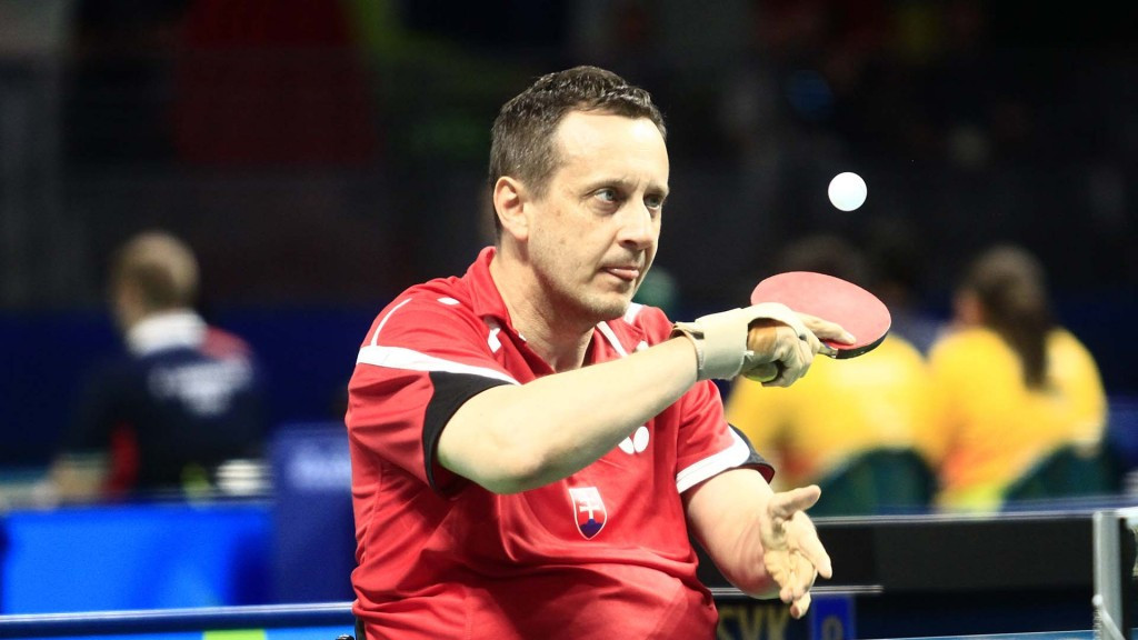 Slovakia's Jan Riapos, pictured, and Martin Ludrvovsky were victorious today ©ITTF