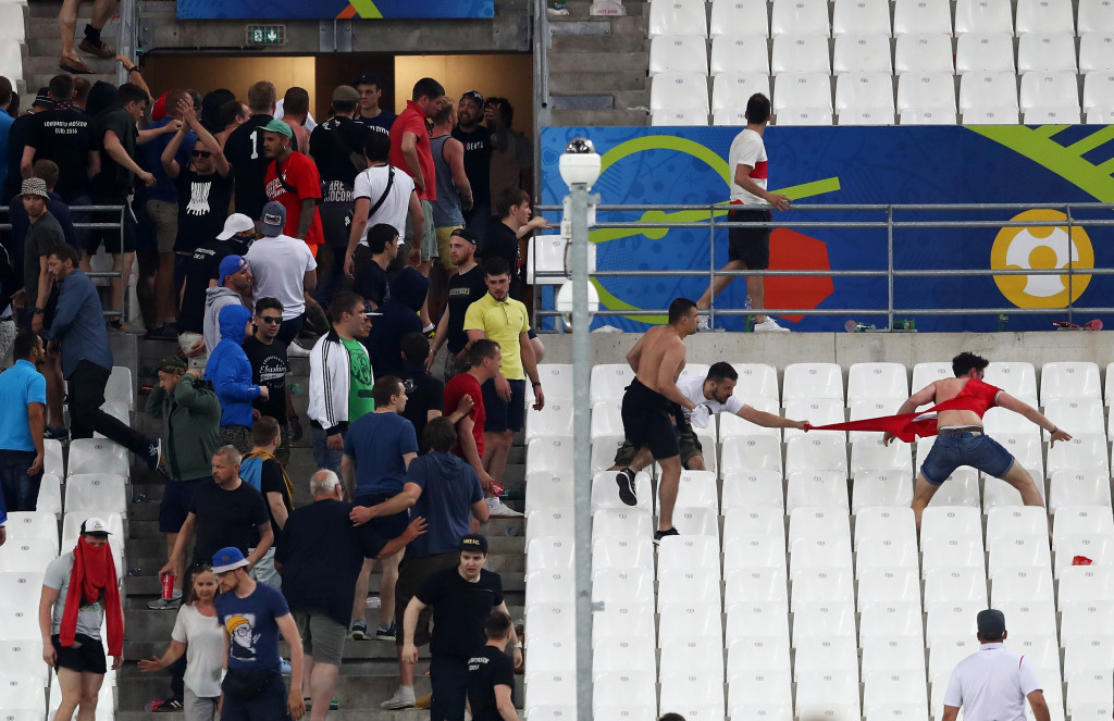 Russian and English fans clashed during their match at the 2016 European Championships ©Getty Images