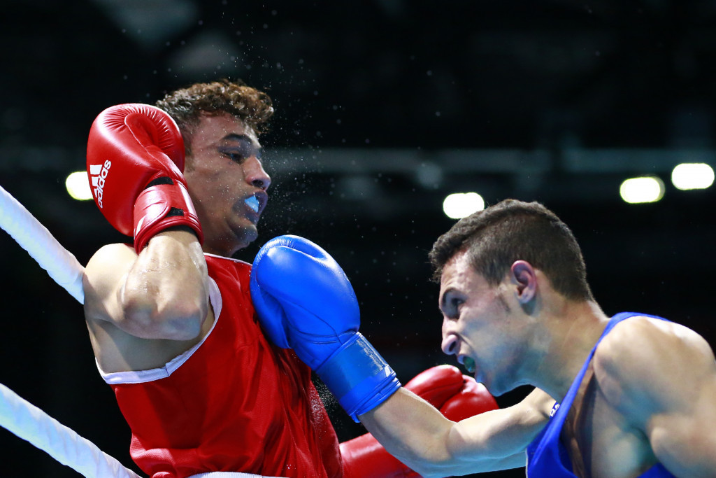 Hussin Almasri, right beat Hasan Naser, left, in the gold medal bout of the light-flyweight category today ©Getty Images