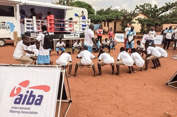 Children taking part in a boxing course during the event ©AIBA