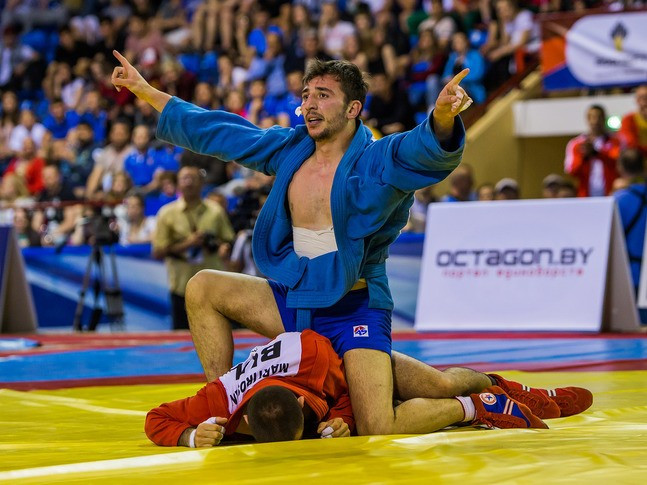 Levan Nakhutsrishvili secured Georgia's second gold medal of the Championships with victory over Bulgaria’s Ashot Martirosyan in the men's 74kg final ©FIAS