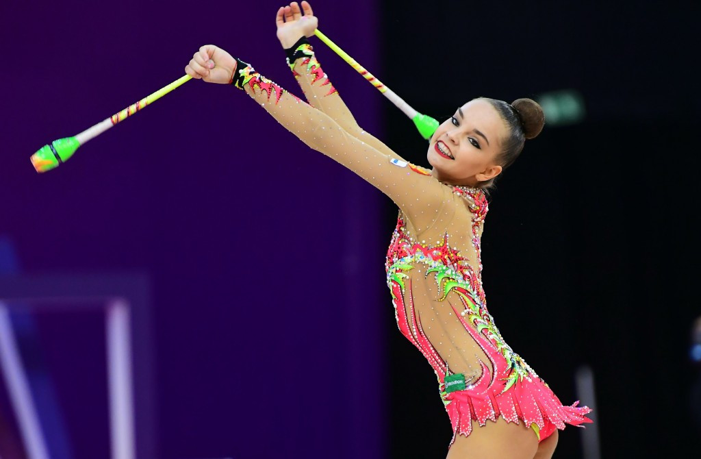 Dina Averina took gold in the hoop and ribbon events ©Getty Images