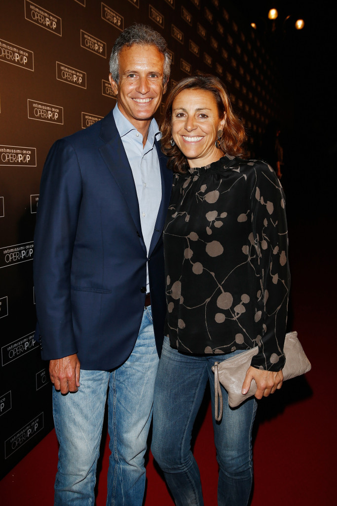 Alessandro Benetton, left, is married to Italian skiing legend Deborah Compagnoni ©Getty Images