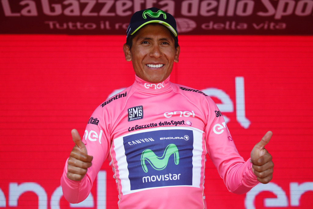 Colombian Nairo Quintana of the Movistar team snatched the overall lead from Dutchman Tom Dumoulin ©Getty Images