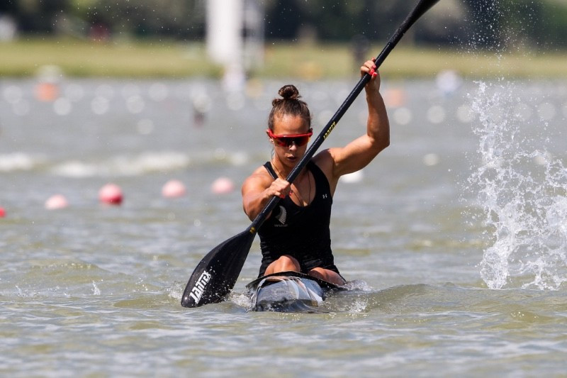 Double Olympic gold medallist Lisa Carrington of New Zealand was the star performer on the opening day ©ICF