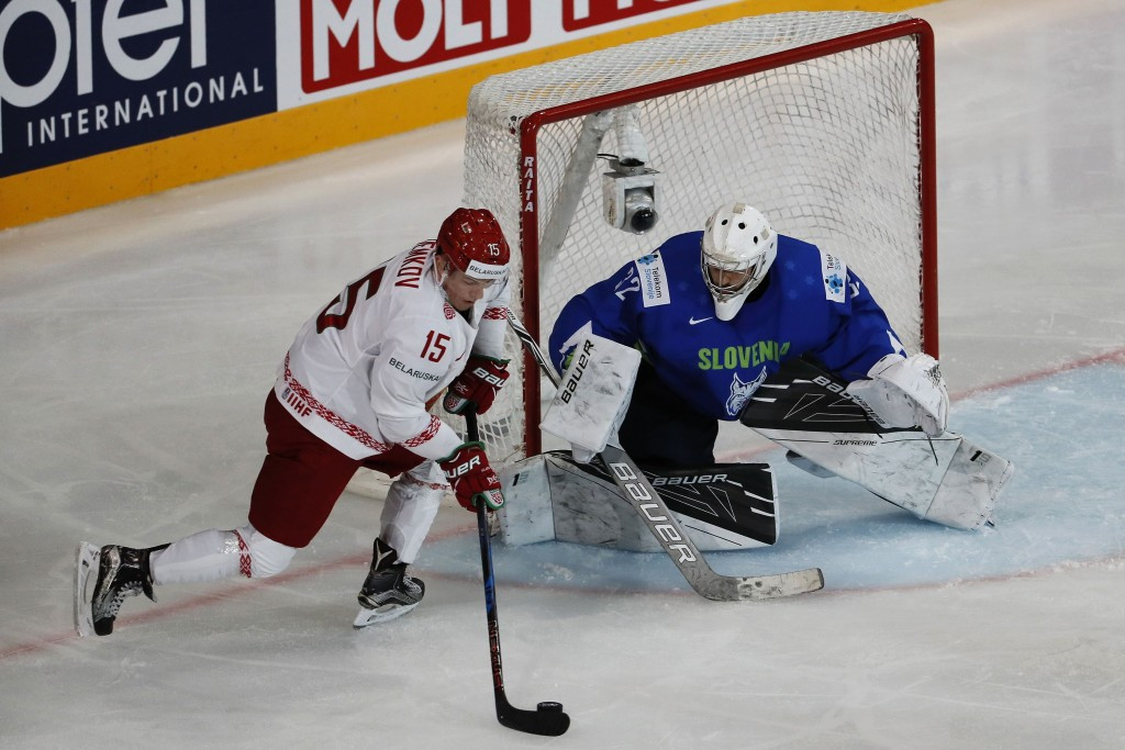 Belarus, left, were beaten by Slovenia, right, to Pyeongchang 2018 qualification ©Getty Images