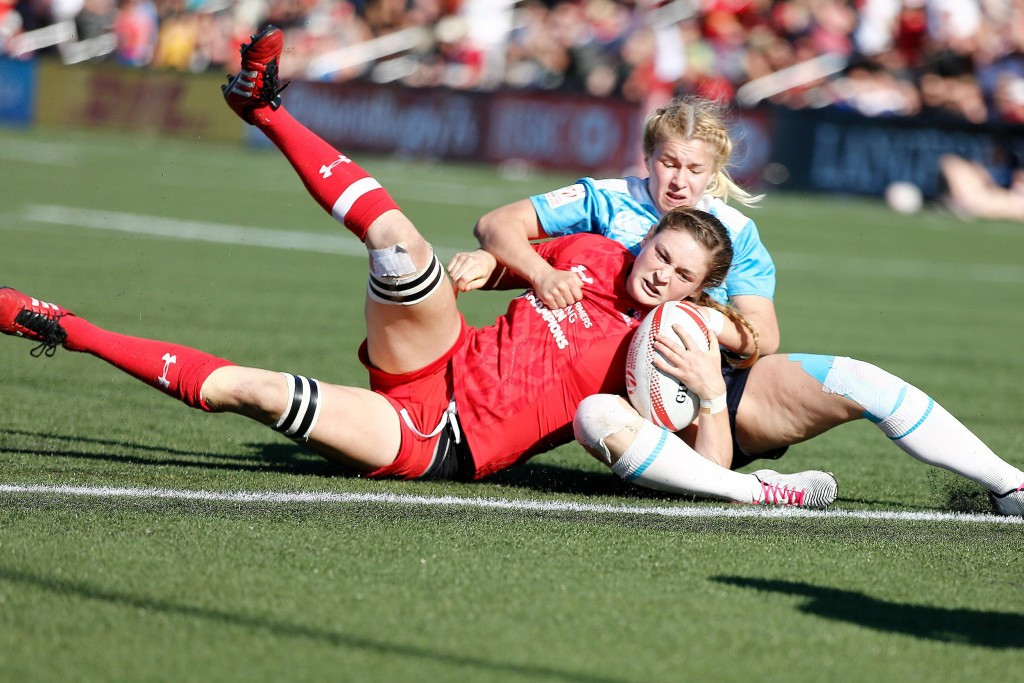 Canada and New Zealand both progressed to the quarter-finals of the Women’s World Rugby Sevens Series event in Langford with 100 per cent records ©World Rugby