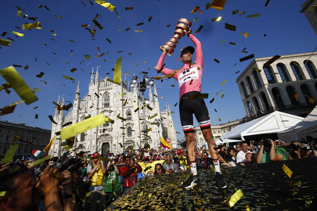 Dumoulin wins centenary Giro d'Italia after overhauling rivals in time trial