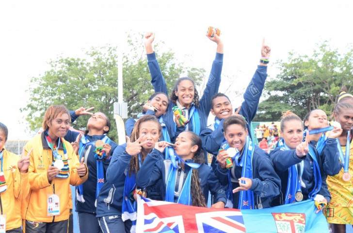 Fiji's women's hockey team retained their Pacific Games title after beating Papua New Guinea ©Daniel Potuku/Games News Service