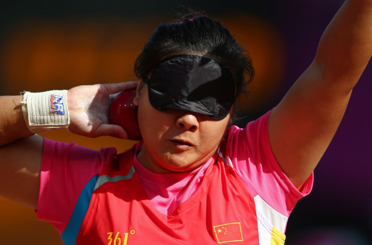 Hongxia Tang dominated the women's shot put F11/12
