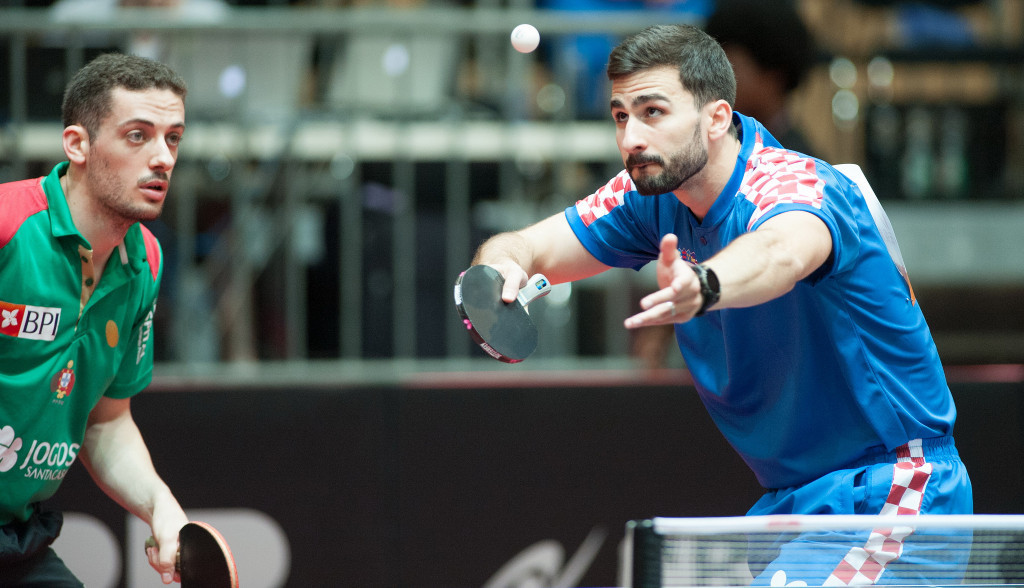 Marcos Freitas of Portugal, left, and Andrej Gacina of Croatia were among many international doubles partnerships featuring today ©ITTF/Flickr