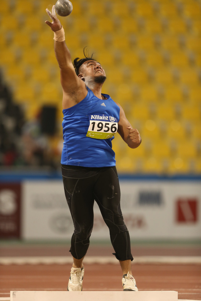 Paralympic champion Muhammad Zolkefli of Malaysia took top spot in the men’s shot put ©Getty Images