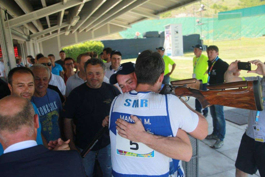 Manuel Mancini delivered home gold for San Marino in the men's trap shooting event ©San Marino 2017 GSSE/Facebook