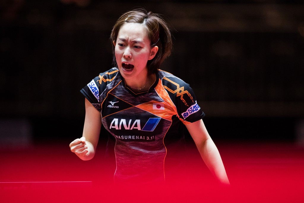 Kasumi Ishikawa celebrates during the women's singles third round ©Getty Images