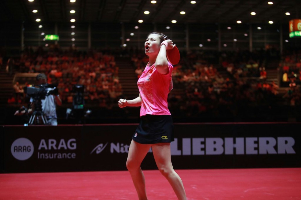 Ding Ning produced a stunning performance to overpower Miu Hirano in the women's singles semi-final ©ITTF