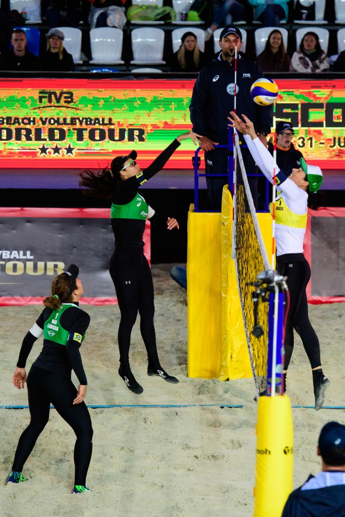 Top seeds Talita Antunes and Larissa Franca are through to the women's final ©FIVB