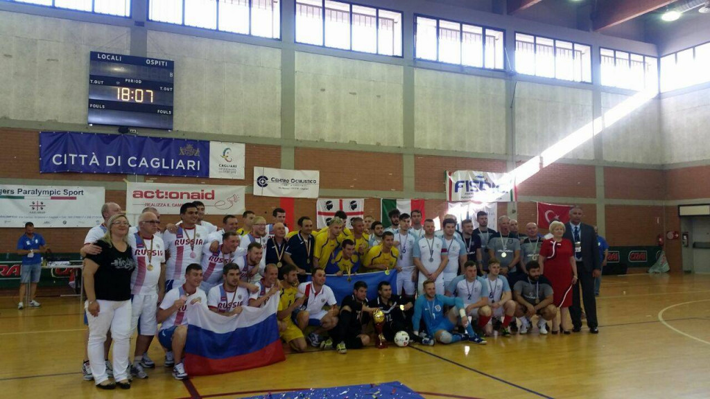 Russia, left, took the bronze medal after beating Spain ©IBSA